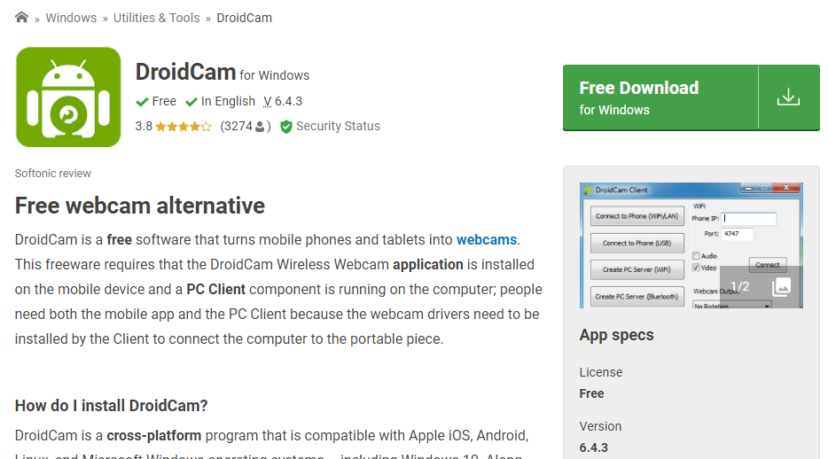 Droidcam apk discount