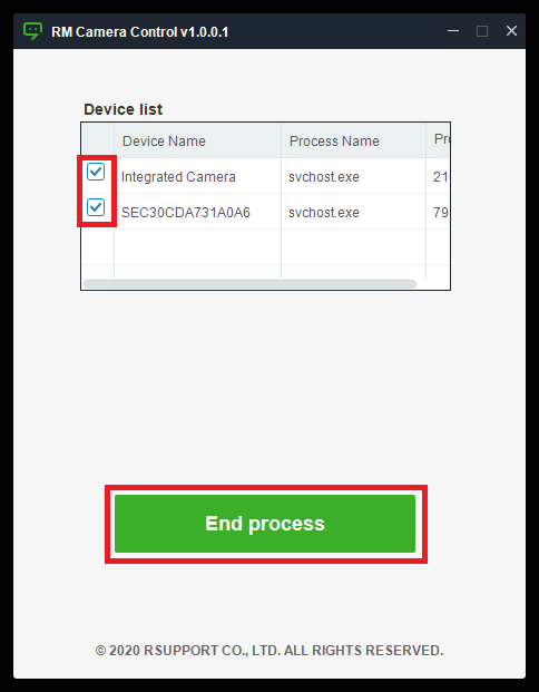 camera being used by another application windows 10